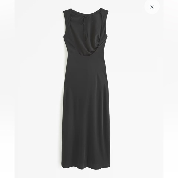 Abercrombie & Fitch Draped High-Neck Shell Midi Dress - Picture 2 of 8